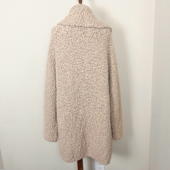 Barefoot Dreams Boucle Tan Shawl Cardi Cardigan Sweater Shacket - Picture 8 of 15